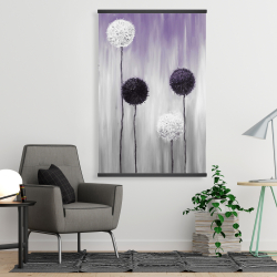 Magnétique 28 x 42 - Fleur d'allium blanches et mauve