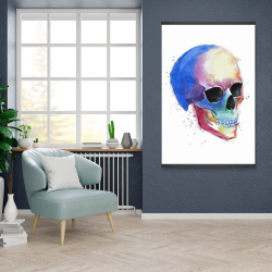Magnétique 28 x 42 - Profil de crâne coloré aquarelle
