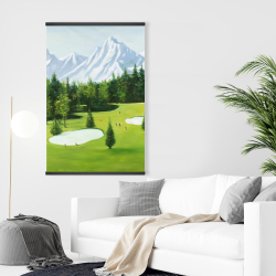 Magnétique 28 x 42 - Terrain de golf avec vue sur les montagnes