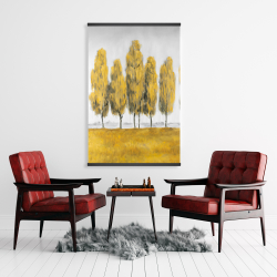 Magnétique 28 x 42 - Arbres jaunes abstraits