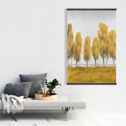 Magnétique 28 x 42 - Sept arbres jaunes abstraits