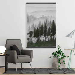 Magnétique 28 x 42 - Paysage de montagne en aquarelle sombre