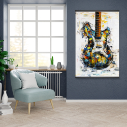 Magnétique 28 x 42 - Guitare colorée abstraite