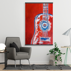 Magnetic 28 x 42 - Modern red abstract guitar