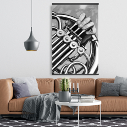 Magnetic 28 x 42 - Musician with french horn monochrome