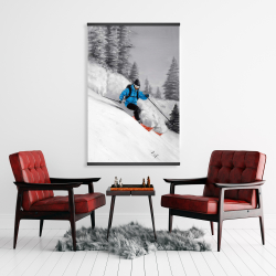 Magnétique 28 x 42 - Homme skiant dans la montagne 