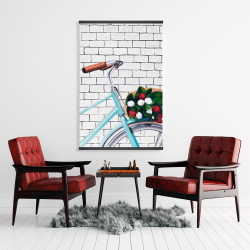 Magnétique 28 x 42 - Bicyclette avec bouquet de tulipes