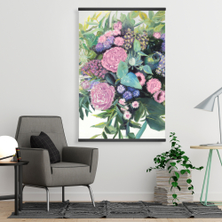 Magnétique 28 x 42 - Mélodie de fleurs fuchsia