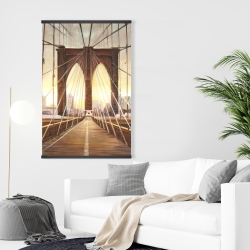 Magnétique 28 x 42 - Coucher de soleil sur le pont de brooklyn