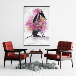 Magnétique 28 x 42 - Chien de cartoon en fleurs