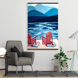 Magnetic 28 x 42 - Lake, dock, mountains & chairs