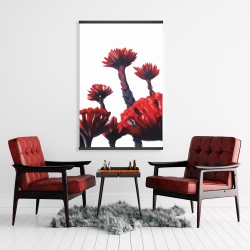 Magnétique 28 x 42 - Fleurs tropicales rouge