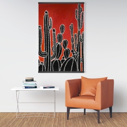 Magnetic 28 x 42 - Black tall cactus