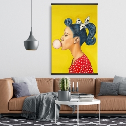 Magnetic 28 x 42 - Retro woman with beautiful ponytail