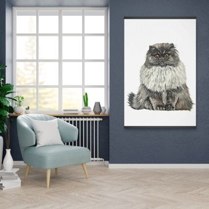 Blue gray persian cat