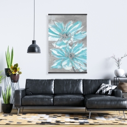 Magnetic 28 x 42 - Two little abstract blue flowers