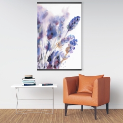 Magnetic 28 x 42 - Watercolor lavender flowers with blur effect