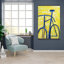 Magnétique 28 x 42 - Bicyclette bleue sur fond jaune