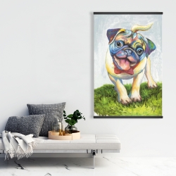 Magnétique 28 x 42 - Pug coloré et souriant