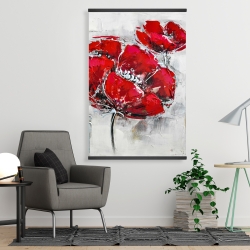 Magnétique 28 x 42 - Fleurs rouges abstraites et texturées