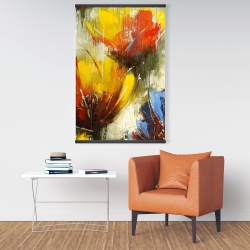 Magnétique 28 x 42 - Fleurs jaunes texturées