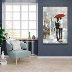 Magnétique 28 x 42 - Couple marchant sous leur parapluie