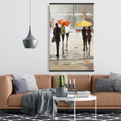 Magnétique 28 x 42 - Passants abstraits avec leur parapluie