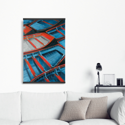 Magnétique 20 x 30 - Petits canoës bleu et rouge