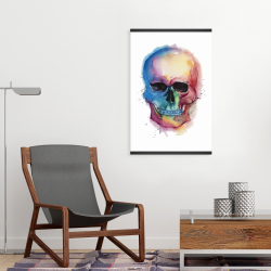 Magnétique 20 x 30 - Crâne coloré aquarelle