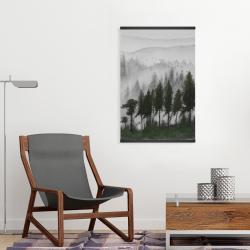 Magnétique 20 x 30 - Paysage de montagne en aquarelle sombre