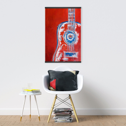 Magnetic 20 x 30 - Modern red abstract guitar