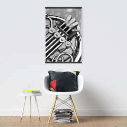 Magnetic 20 x 30 - Musician with french horn monochrome