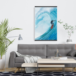 Magnétique 20 x 30 - Surfeur sur une grande vague