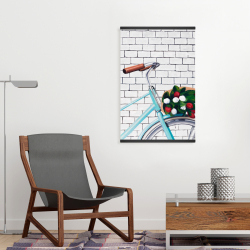 Magnétique 20 x 30 - Bicyclette avec bouquet de tulipes