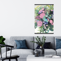 Magnétique 20 x 30 - Mélodie de fleurs fuchsia