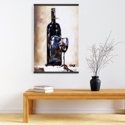 Magnetic 20 x 30 - Bottle and a glass of red wine