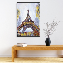 Magnétique 20 x 30 - Tour eiffel abstraite avec éclats de peinture