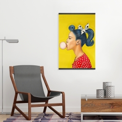 Magnetic 20 x 30 - Retro woman with beautiful ponytail