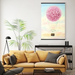 Magnétique 20 x 30 - Montgolfière en fleurs d'hydrangée