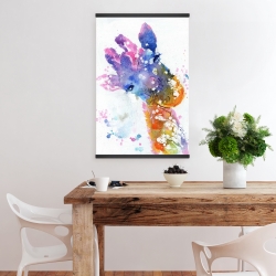 Magnétique 20 x 30 - Girafe abstraite avec éclats de couleurs