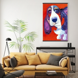 Magnétique 20 x 30 - Chien basset abstrait et coloré