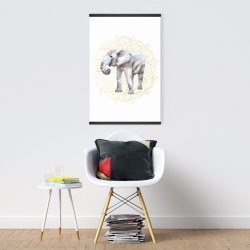 Magnetic 20 x 30 - Elephant on mandalas pattern