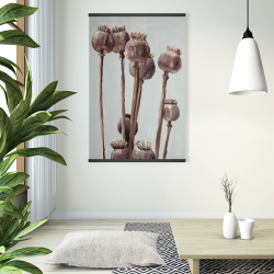 Magnetic 28 x 42 - Sepia poppy head plants