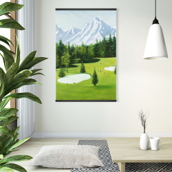 Magnétique 28 x 42 - Terrain de golf avec vue sur les montagnes