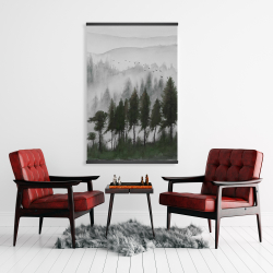 Magnétique 28 x 42 - Paysage de montagne en aquarelle sombre