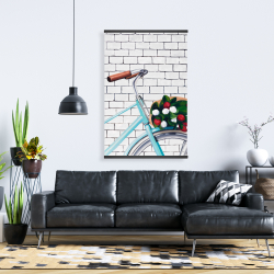 Magnétique 28 x 42 - Bicyclette avec bouquet de tulipes