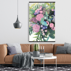 Magnétique 28 x 42 - Mélodie de fleurs fuchsia