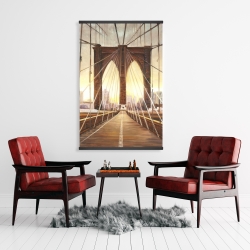 Magnétique 28 x 42 - Coucher de soleil sur le pont de brooklyn