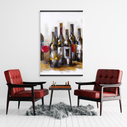 Magnétique 28 x 42 - Bouteilles de vin rouge