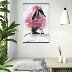 Magnétique 28 x 42 - Chien de cartoon en fleurs